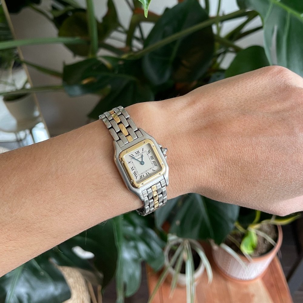 - Panthère de Cartier Watch. 18K Gold and Steel.